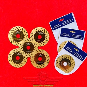Lưỡi Mài Cắt Kính màu Vàng Gold Rãnh Cánh Quạt ∅100x20mm